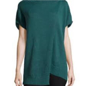 LAFAYETTE 148‎ Asymmetrical Pullover Wool Blend Green Sweater Size Medium